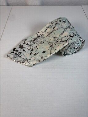 Bursa Olgunlasma Enstitusu Ebru Turkish Marbled Silk Tie Mint Green Artisan Art